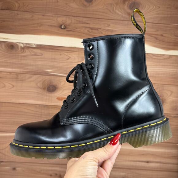 Dr Martens 1460 Glossy Leather Lace Up Boots Combat Moto Grunge Goth Women's 9 - Picture 14 of 14